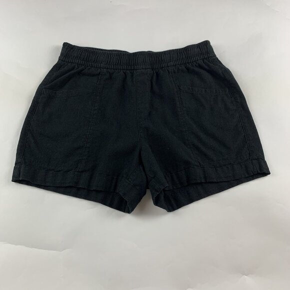 Old Navy Black Linen Blend Pull On Shorts S - Picture 1 of 5
